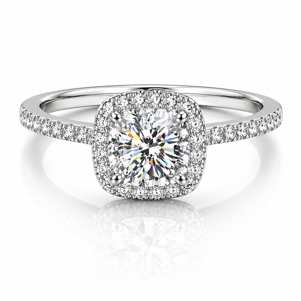 Cushion Cut Moissanite Ring