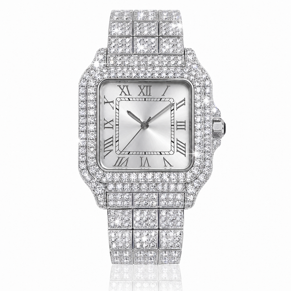 Iced Out Moissanite Watch