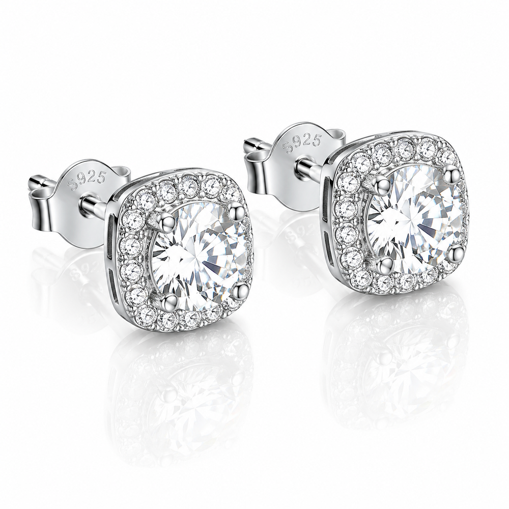 Cushion Cut Stud Earrings