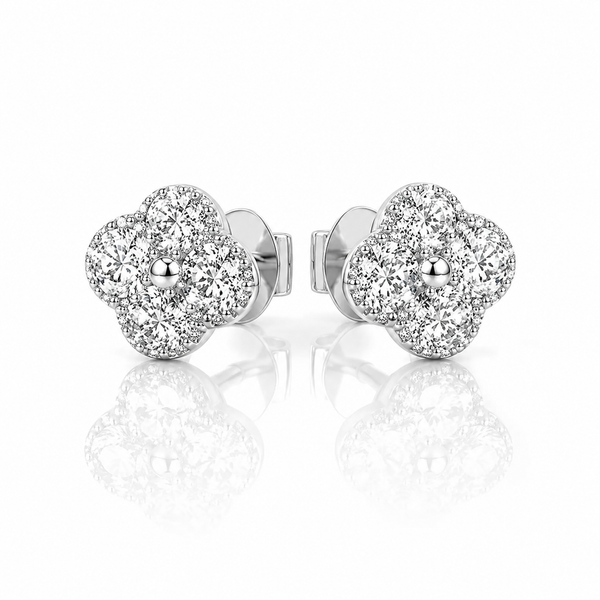 Clover Halo Stud Earrings