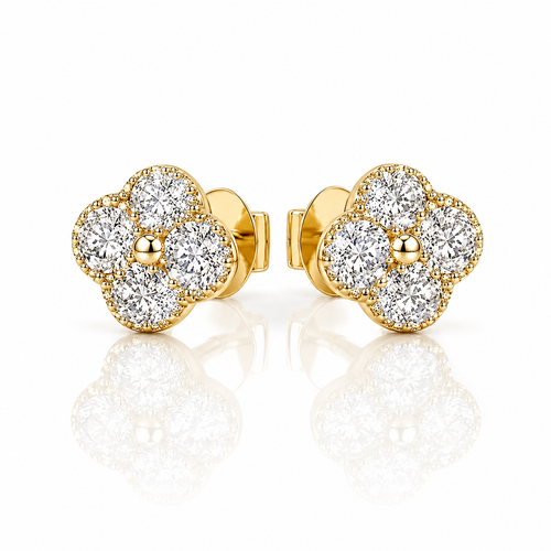 Clover Halo Stud Earrings