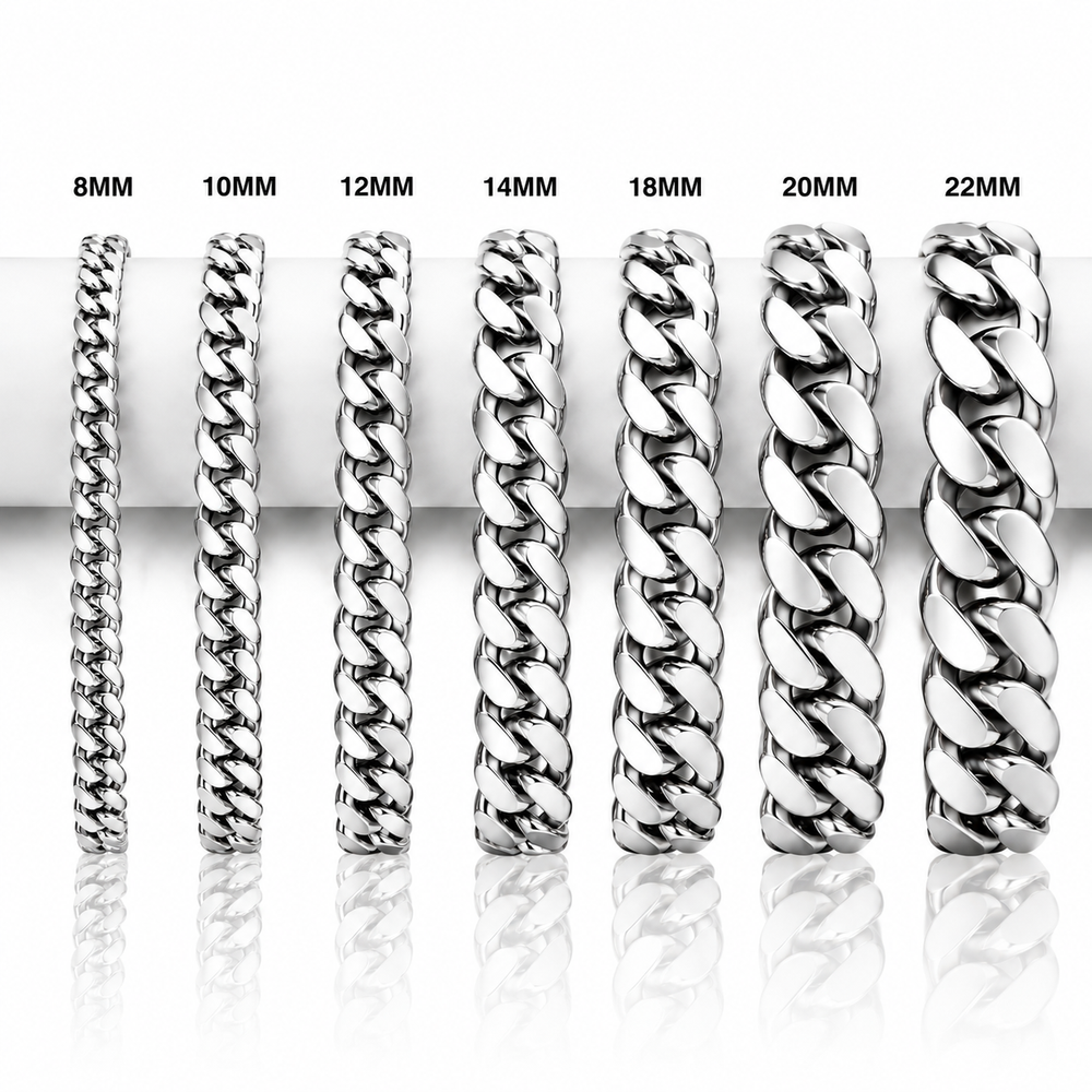 Silber / 18cm Armband / 8 mm breit
